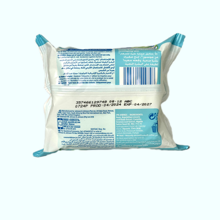 دستمال مرطوب جانسون مدل PURE PROTECT بسته 25 عددی