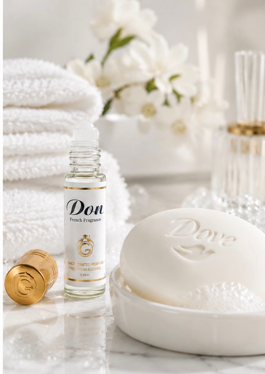عطر رولی Don White، عطر صابونی زنانه، عطر بوی تمیز، عطر کوچک جیبی زنانه، ادکلن رولی زنانه، عطر خنک ملایم، عطر مناسب استفاده روزانه، perfume roll on clean scent، عطر مشابه داو، عطر سبک و ملایم زنان