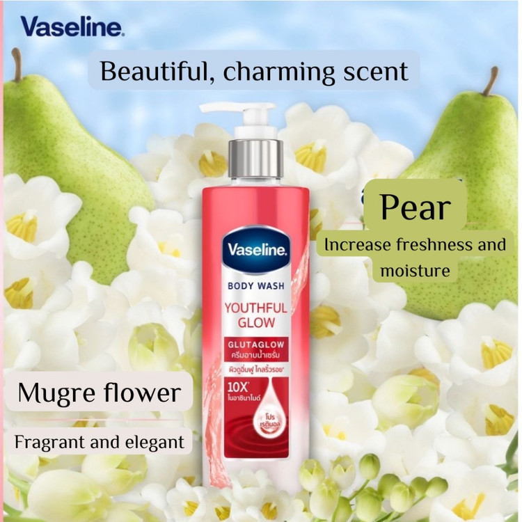 شامپو بدن وازلین Youthful Glow شادابکننده و جوانکننده پوست با آبرسانی و افزایش طراوت بدن