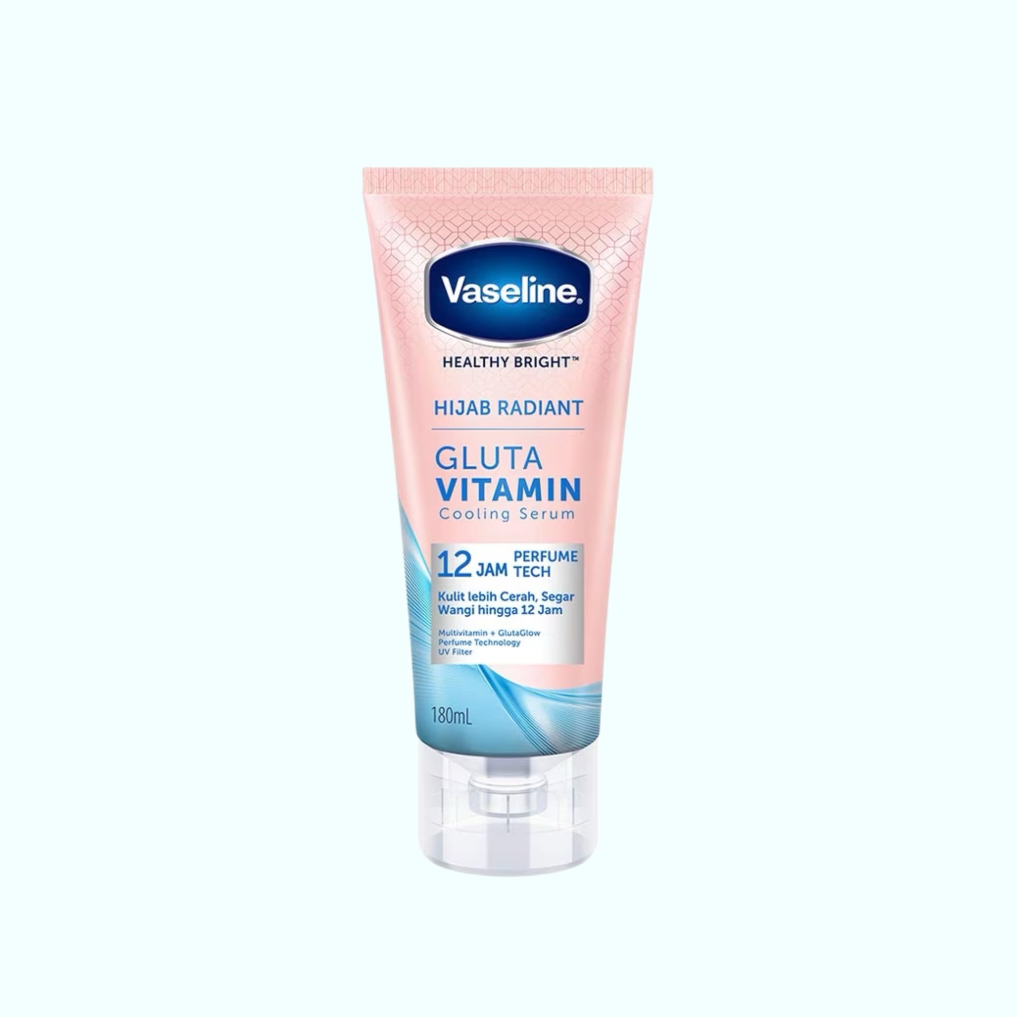 سرم بدن خنک‌کننده و روشن‌کننده وازلین مدل Hijab Bright All Day Radiant Cooling Serum حجم 180 میل