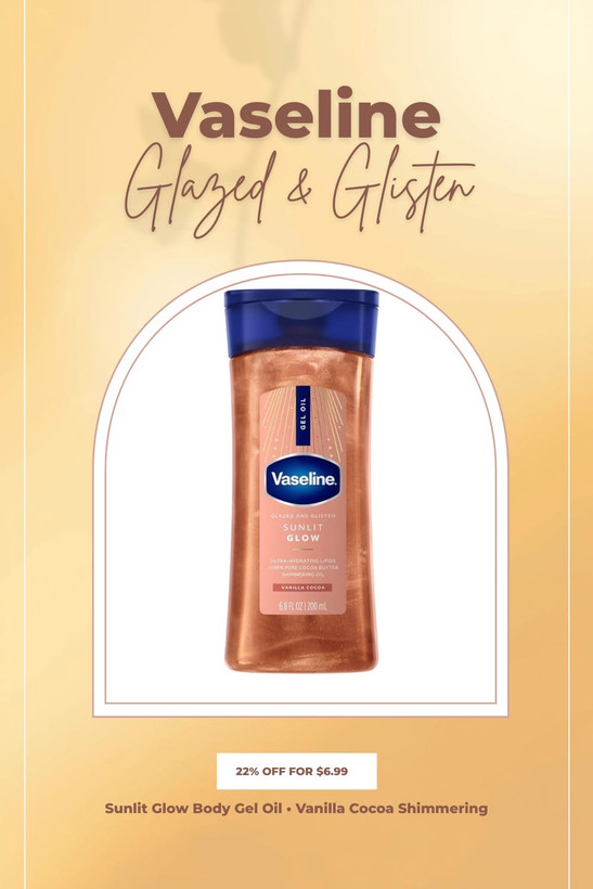 ✨ شیمر بادی اویل وازلین Sunlit Glow حجم 200 میل