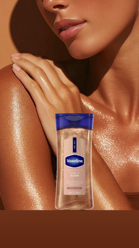 ✨ شیمر بادی اویل وازلین Sunlit Glow حجم 200 میل