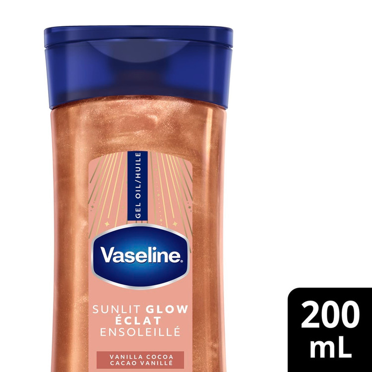 ✨ شیمر بادی اویل وازلین Sunlit Glow حجم 200 میل