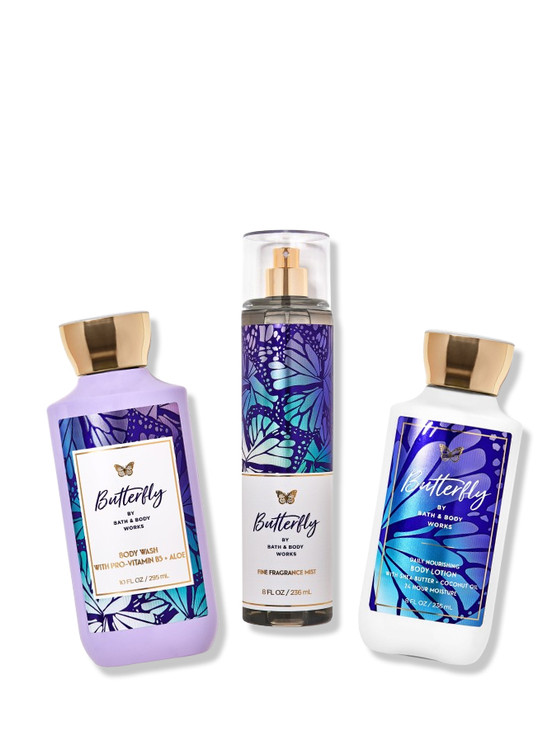 خرید شاور ژل Butterfly Bath & Body Works با رایحه تمشک، زنبق و وانیل. شوینده ملایم بدن با کف غنی، پاککنندگی بالا و رایحه ماندگار، حجم 295 میلیلیتر