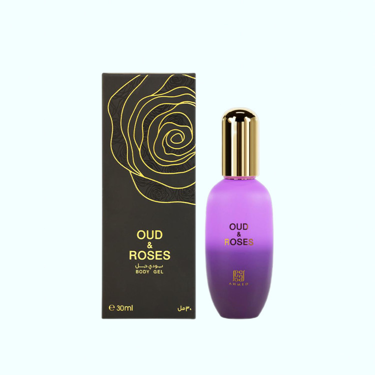 ژل خوشبوکننده بدن Ahmed Al Maghribi Oud & Roses حجم 30 میل