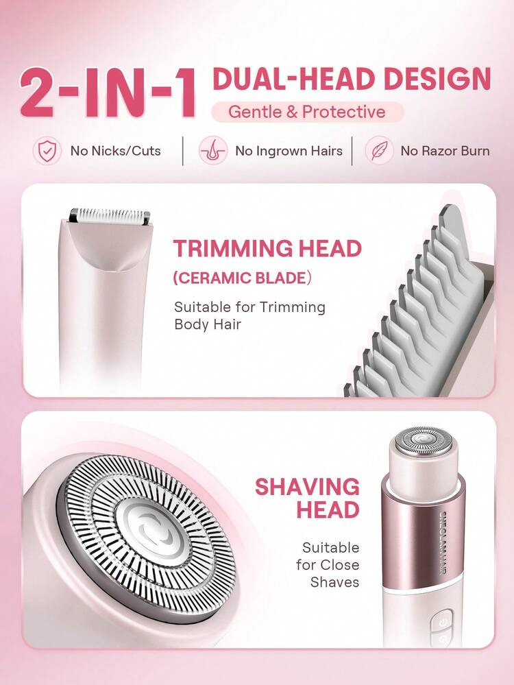ماشین اصلاح دوکاره شیگلم SHEGLAM Hair Smooth Moves Dual-Head Electric Bikini Trimmer
