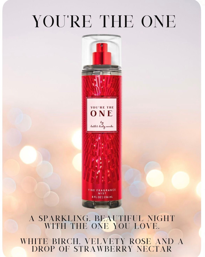 خرید بادی اسپلش You’re The One Bath & Body Works با رایحه رز مخملی، توتفرنگی و چوب توس. رایحهای زنانه، لوکس و ماندگار با حجم 236 میلیلیتر