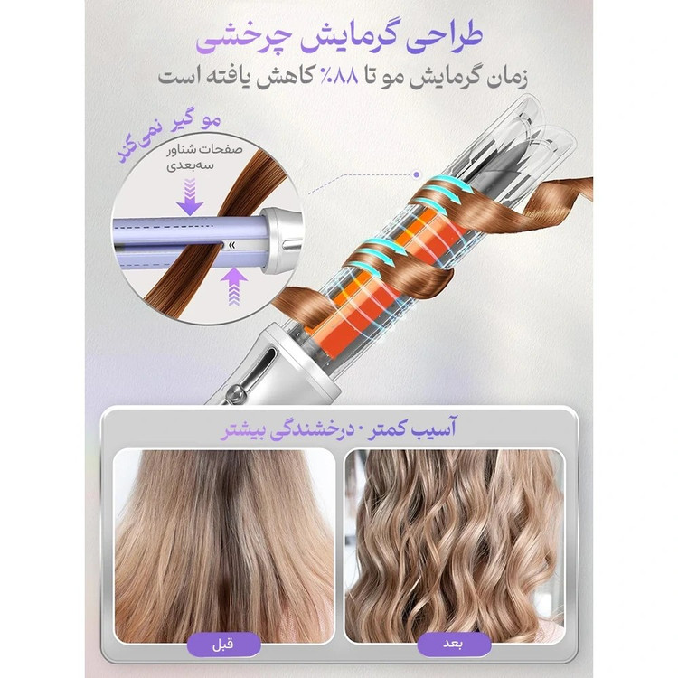 دستگاه حالت دهنده مو شیگلم اصلی واردات مستقیم ضمانت اصالت ، سه کاره پرو Cool Lock Airflow سایز 32