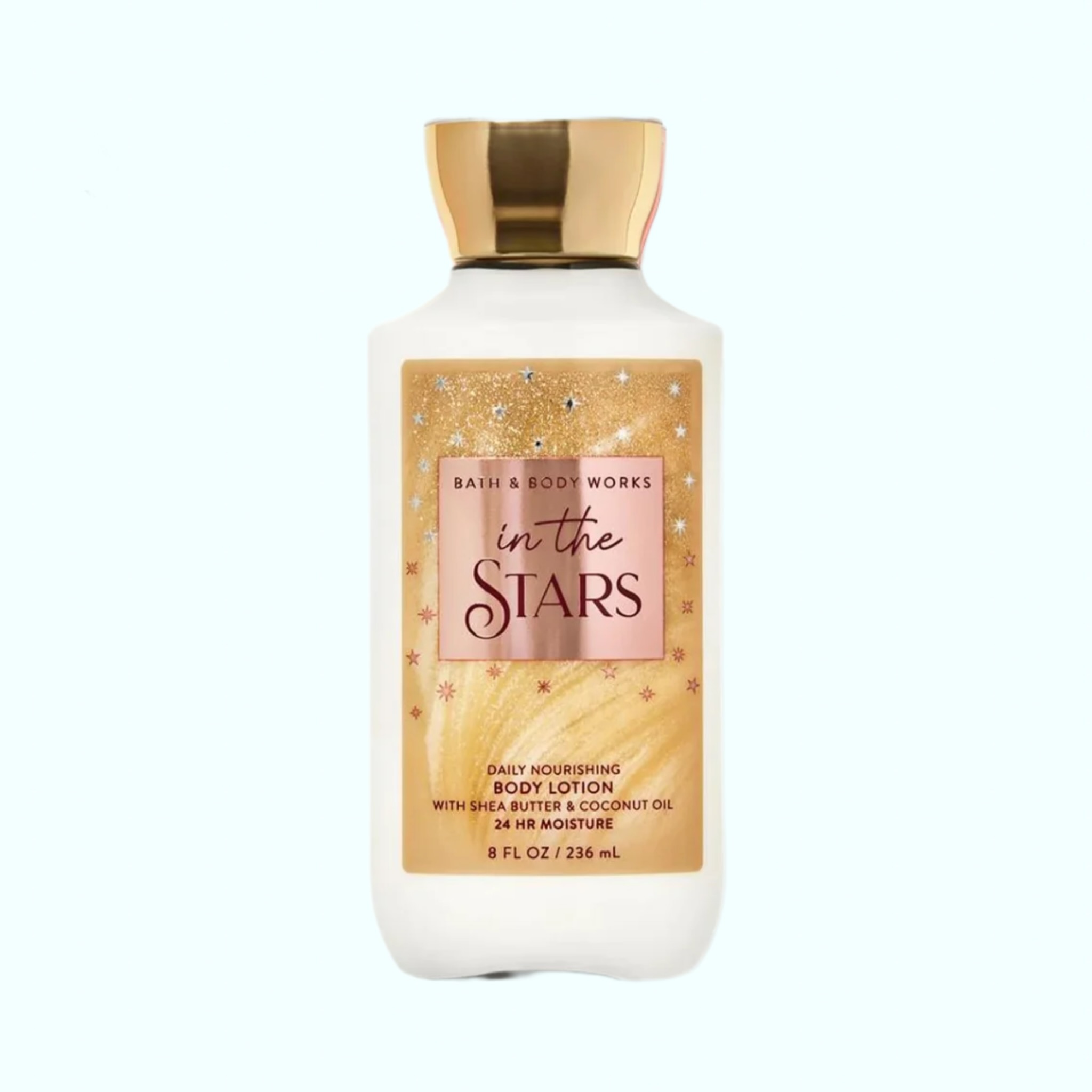 خرید لوسیون بدن Bath & Body Works In The Stars با آبرسانی ۴۸ ساعته، حاوی شی‌باتر، روغن نارگیل و ویتامین E، با رایحه لوکس و ماندگار گل، مشک، چوب صندل، عود سفید و کهربا.