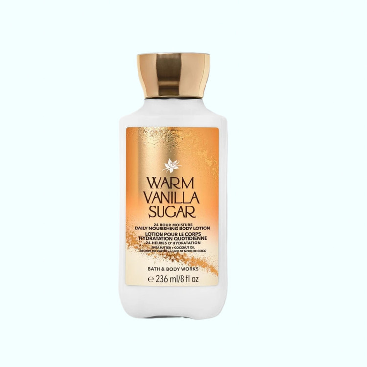 لوسیون بدن بث اند بادی وورکس Warm Vanilla Sugar، لوسیون بدن وانیلی، خرید لوسیون Warm Vanilla Sugar، لوسیون بدن Bath and Body Works، لوسیون بدن آبرسان، لوسیون بدن خوشبو، لوسیون بدن آمریکایی، لوسیون بدن اورجینال، لوسیون وانیلی زنانه.خرید لوسیون بدن Bath & Bo