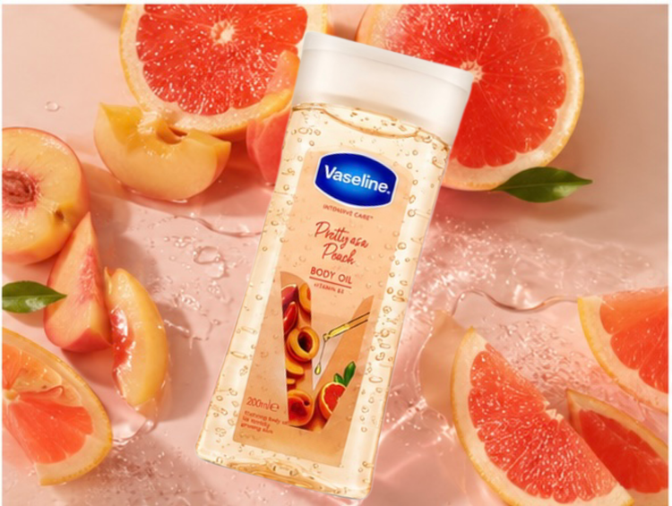 بادی اویل وازلین Peach & Grapefruit (هلو و گریپفروت) حجم ۲۰۰ میل