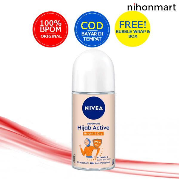 مام رول نیوا مدل Hijab Active Bright & Dry روشنکننده حجم ۵۰ میلیلیتر