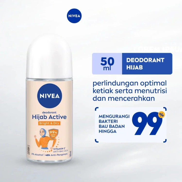 مام رول نیوا مدل Hijab Active Bright & Dry روشنکننده حجم ۵۰ میلیلیتر