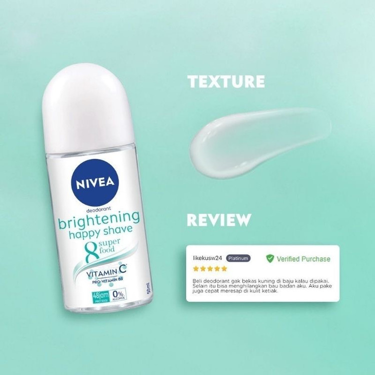 مام رول روشن کننده نیوا مدل Brightening Happy Shave حجم ۵۰ میلیلیتر