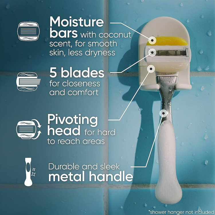 ژیلت ونوس 5 لبه اولای با رایحه نارگیلی ComfortGlide Olay Coconut