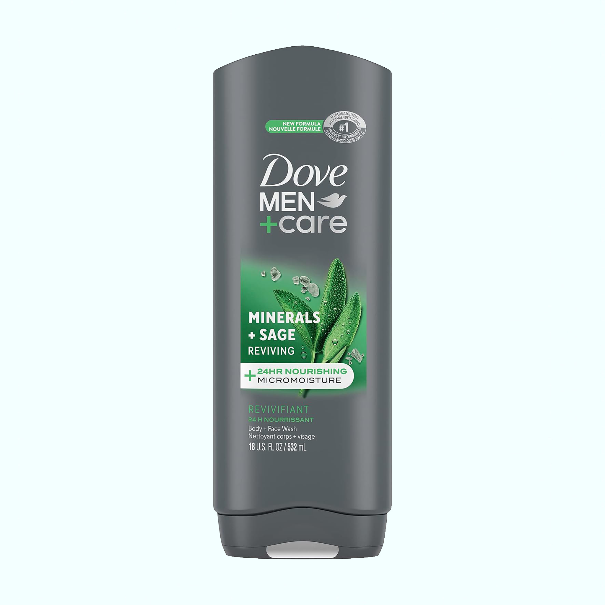 شامپو داو مردانه صورت و بدن، مینرالز + سیج رِوایوینگ - Body + Face Wash 532 ml