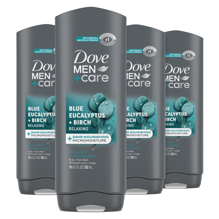 شامپو داو مردانه صورت و بدن، اکالیپتوس آبی + بید آرامبخش - Body + Face Wash 532 ml