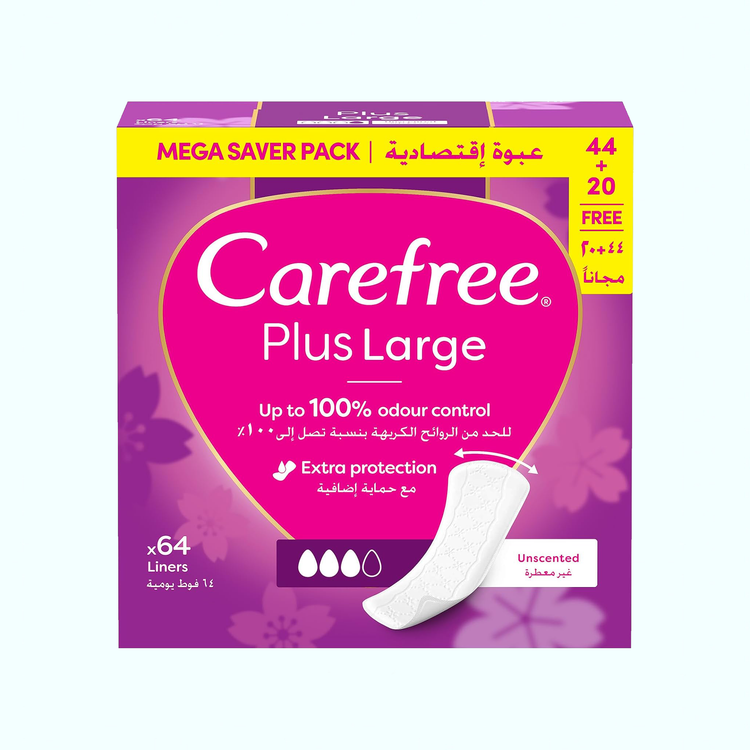 پد بهداشتی Carefree Plus Large Unscented 64 عددی MEGA SAVER PACK