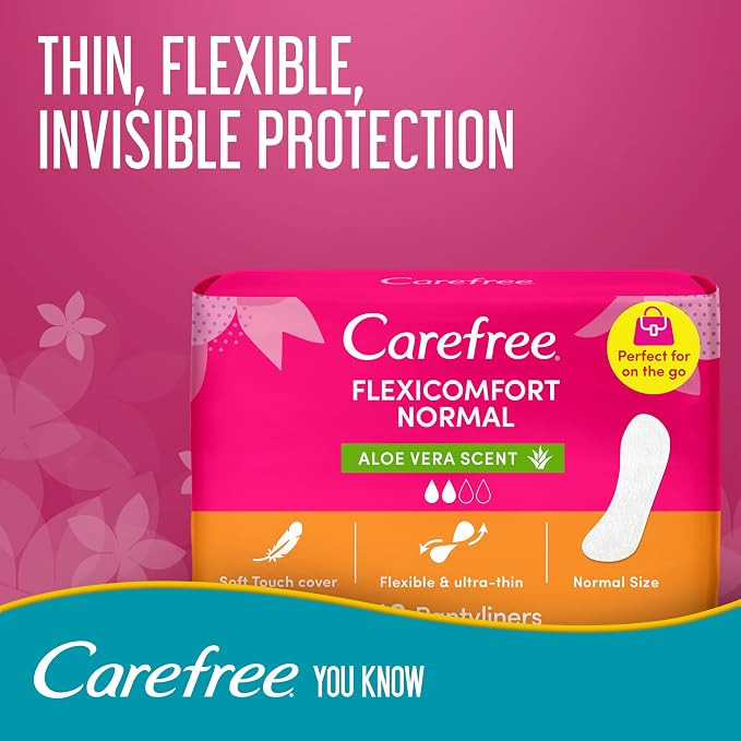 پد بهداشتی روزانه عددی Carefree Flexicomfort Normal Aloe Vera Scent 40